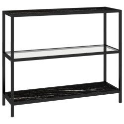vidaXL Regal Transparent und Marmor 100x36x90 cm Gehärtetes Glas