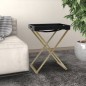 vidaXL Klapptisch Golden und Schwarz 48x34x61 cm MDF vidaXL Klapptisch Golden und Schwarz 48x34x61 cm MDF