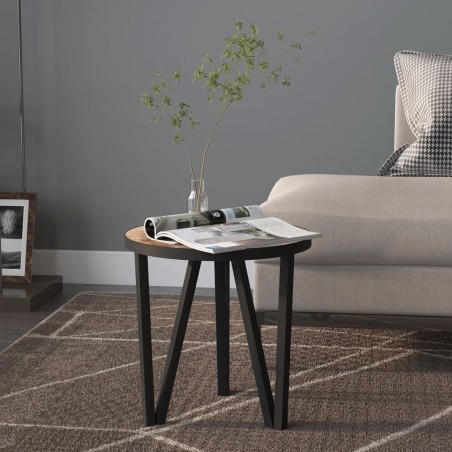 vidaXL Beistelltisch Schwarz und Gelb Ø35 cm MDF