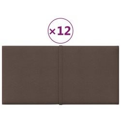 vidaXL Wandpaneele 12 Stk. Taupe 30x15 cm Stoff 0,54 m²
