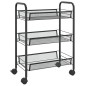vidaXL Küchenwagen 3 Etagen Schwarz 46x26x64 cm Eisen vidaXL Küchenwagen 3 Etagen Schwarz 46x26x64 cm Eisen