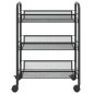 vidaXL Küchenwagen 3 Etagen Schwarz 46x26x64 cm Eisen vidaXL Küchenwagen 3 Etagen Schwarz 46x26x64 cm Eisen