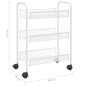 vidaXL Küchenwagen 3 Etagen Weiß 46x26x64 cm Eisen vidaXL Küchenwagen 3 Etagen Weiß 46x26x64 cm Eisen