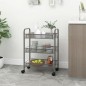 vidaXL Küchenwagen 3 Etagen Grau 46x26x64 cm Eisen vidaXL Küchenwagen 3 Etagen Grau 46x26x64 cm Eisen