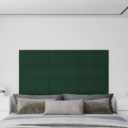 Wandpaneele 12 Stk. Dunkelgrün 60x30 cm Stoff 2,16 m²
