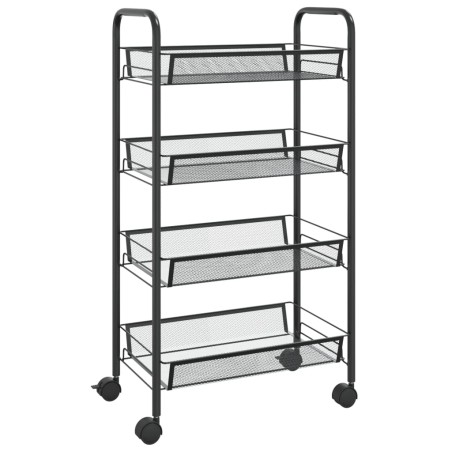 vidaXL Küchenwagen 4 Etagen Schwarz 46x26x85 cm Eisen