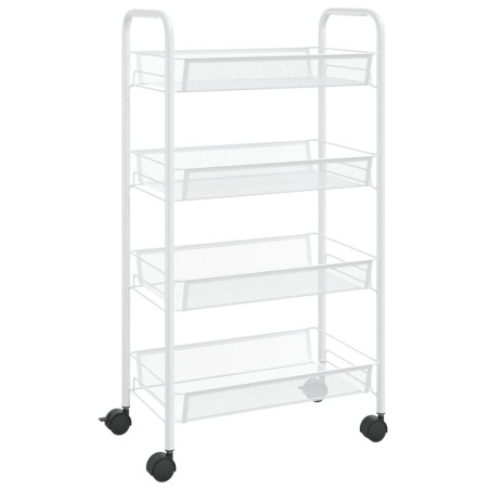 vidaXL Küchenwagen 4 Etagen Weiß 46x26x85 cm Eisen