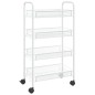 vidaXL Küchenwagen 4 Etagen Weiß 46x26x85 cm Eisen vidaXL Küchenwagen 4 Etagen Weiß 46x26x85 cm Eisen