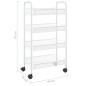 vidaXL Küchenwagen 4 Etagen Weiß 46x26x85 cm Eisen vidaXL Küchenwagen 4 Etagen Weiß 46x26x85 cm Eisen