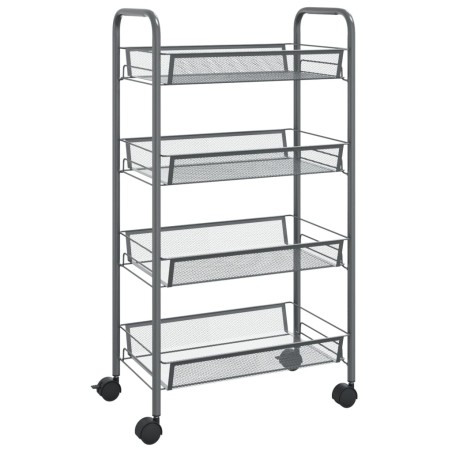 vidaXL Küchenwagen 4 Etagen Grau 46x26x85 cm Eisen