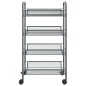 vidaXL Küchenwagen 4 Etagen Grau 46x26x85 cm Eisen vidaXL Küchenwagen 4 Etagen Grau 46x26x85 cm Eisen