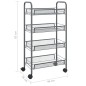 vidaXL Küchenwagen 4 Etagen Grau 46x26x85 cm Eisen vidaXL Küchenwagen 4 Etagen Grau 46x26x85 cm Eisen