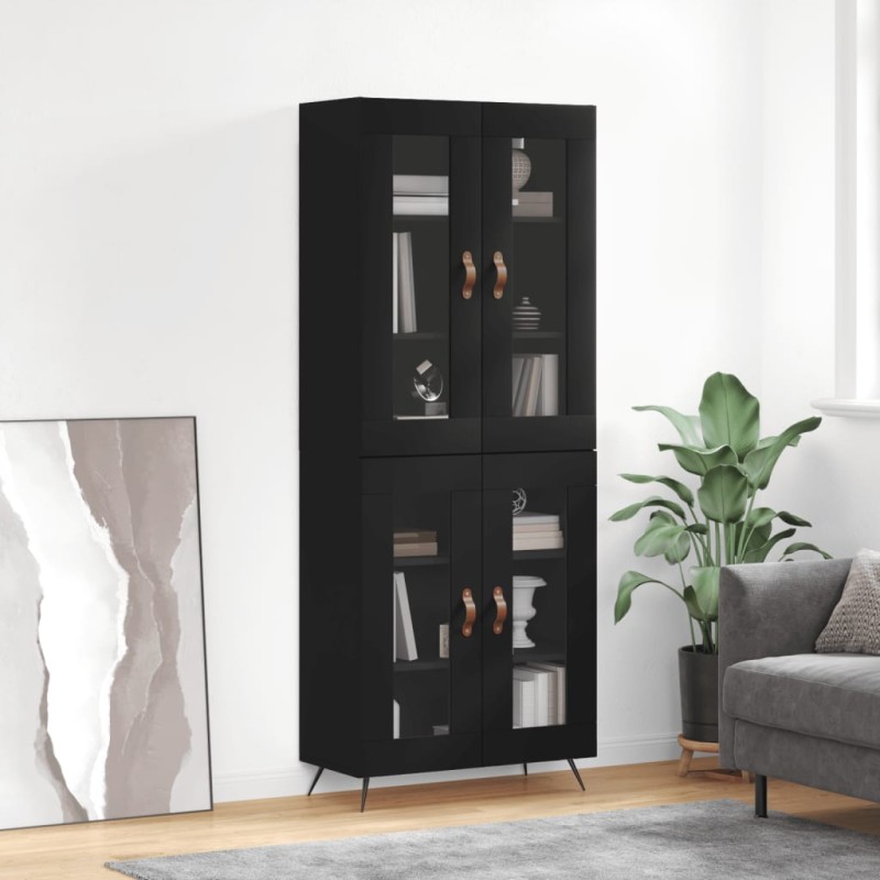 Highboard Schwarz 69,5x34x180 cm Holzwerkstoff Highboard Schwarz 69,5x34x180 cm Holzwerkstoff