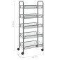 vidaXL Küchenwagen 5 Etagen Grau 46x26x105 cm Eisen vidaXL Küchenwagen 5 Etagen Grau 46x26x105 cm Eisen