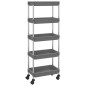 vidaXL Küchenwagen 5 Etagen Grau 42x29x128 cm Eisen und ABS vidaXL Küchenwagen 5 Etagen Grau 42x29x128 cm Eisen und ABS