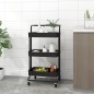 vidaXL Küchenwagen 3 Etagen Schwarz 42x35x85 cm Eisen und ABS vidaXL Küchenwagen 3 Etagen Schwarz 42x35x85 cm Eisen und ABS