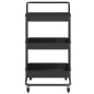 vidaXL Küchenwagen 3 Etagen Schwarz 42x35x85 cm Eisen und ABS vidaXL Küchenwagen 3 Etagen Schwarz 42x35x85 cm Eisen und ABS