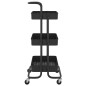 vidaXL Küchenwagen 3 Etagen Schwarz 42x35x85 cm Eisen und ABS vidaXL Küchenwagen 3 Etagen Schwarz 42x35x85 cm Eisen und ABS