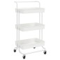 vidaXL Küchenwagen 3 Etagen Weiß 42x35x85 cm Eisen und ABS vidaXL Küchenwagen 3 Etagen Weiß 42x35x85 cm Eisen und ABS