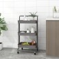 vidaXL Küchenwagen 3 Etagen Grau 42x35x85 cm Eisen und ABS vidaXL Küchenwagen 3 Etagen Grau 42x35x85 cm Eisen und ABS