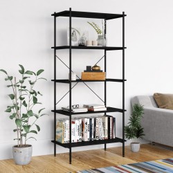 vidaXL Regal mit 5 Böden Schwarz 80x40x163 cm