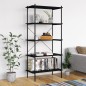 vidaXL Regal mit 5 Böden Schwarz 80x40x163 cm vidaXL Regal mit 5 Böden Schwarz 80x40x163 cm