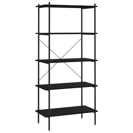vidaXL Regal mit 5 Böden Schwarz 80x40x163 cm