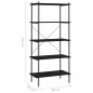vidaXL Regal mit 5 Böden Schwarz 80x40x163 cm vidaXL Regal mit 5 Böden Schwarz 80x40x163 cm