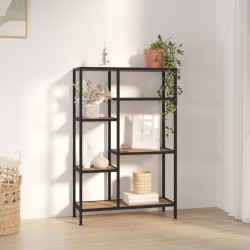 vidaXL Bücherregal 80x30x120 cm Stahl und Holzwerkstoff