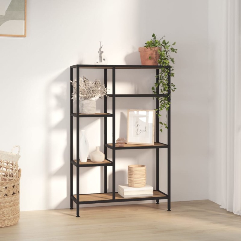 vidaXL Bücherregal 80x30x120 cm Stahl und Holzwerkstoff vidaXL Bücherregal 80x30x120 cm Stahl und Holzwerkstoff