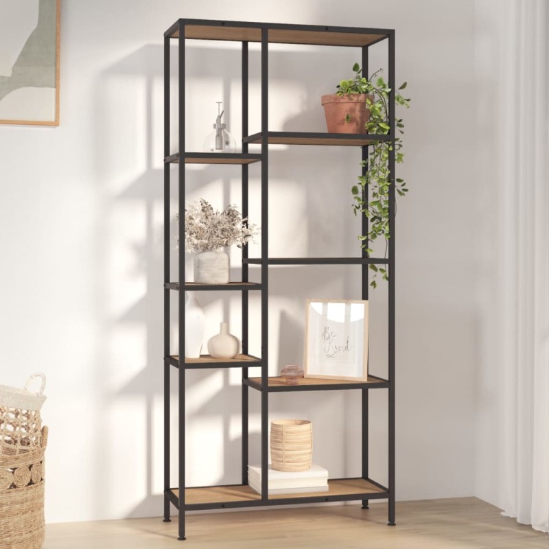 vidaXL Bücherregal 80x30x180 cm Stahl und Holzwerkstoff vidaXL Bücherregal 80x30x180 cm Stahl und Holzwerkstoff