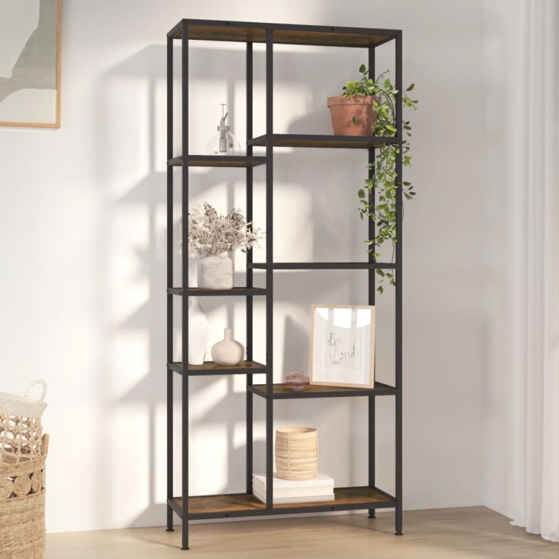 vidaXL Bücherregal 80x30x180 cm Stahl und Holzwerkstoff vidaXL Bücherregal 80x30x180 cm Stahl und Holzwerkstoff