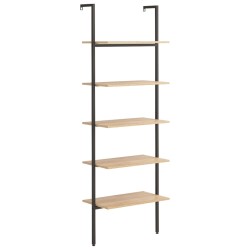 vidaXL Anlehnregal mit 5 Ablagen Hellbraun und Schwarz 64x35x185 cm