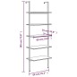 vidaXL Anlehnregal mit 5 Ablagen Dunkelbraun und Schwarz 64x35x185 cm vidaXL Anlehnregal mit 5 Ablagen Dunkelbraun und Schwarz 64x35x185 cm