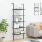 vidaXL Anlehnregal mit 5 Ablagen Schwarz 64x35x185 cm vidaXL Anlehnregal mit 5 Ablagen Schwarz 64x35x185 cm