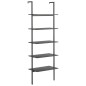 vidaXL Anlehnregal mit 5 Ablagen Schwarz 64x35x185 cm vidaXL Anlehnregal mit 5 Ablagen Schwarz 64x35x185 cm