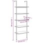 vidaXL Anlehnregal mit 5 Ablagen Schwarz 64x35x185 cm vidaXL Anlehnregal mit 5 Ablagen Schwarz 64x35x185 cm