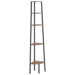 vidaXL Eckregal mit 5 Ablagen Dunkelbraun und Schwarz 45,5x31,5x180 cm