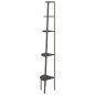 vidaXL Eckregal mit 5 Ablagen Schwarz 45,5x31,5x180 cm vidaXL Eckregal mit 5 Ablagen Schwarz 45,5x31,5x180 cm