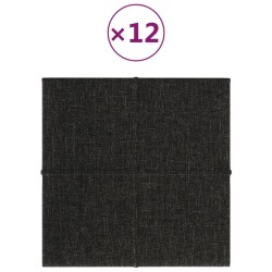 Wandpaneele 12 Stk. Schwarz 30x30 cm Stoff 1,08 m²
