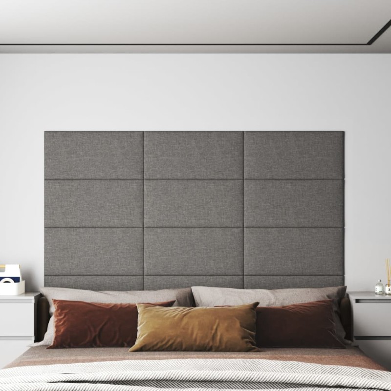 Wandpaneele 12 Stk. Hellgrau 60x30 cm Stoff 2,16 m² Wandpaneele 12 Stk. Hellgrau 60x30 cm Stoff 2,16 m²
