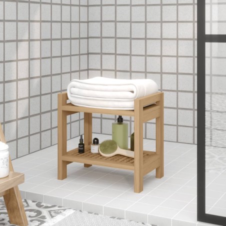 vidaXL Duschbank 45x30x45 cm Massivholz Teak