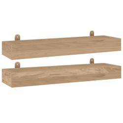 vidaXL Wandregale 2 Stk. 60x15x6 cm Massivholz Teak