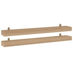 vidaXL Wandregale 2 Stk. 110x15x6 cm Massivholz Teak