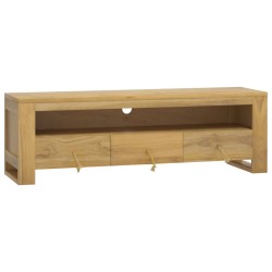 vidaXL TV-Schrank 110x30x35 cm Massivholz Teak