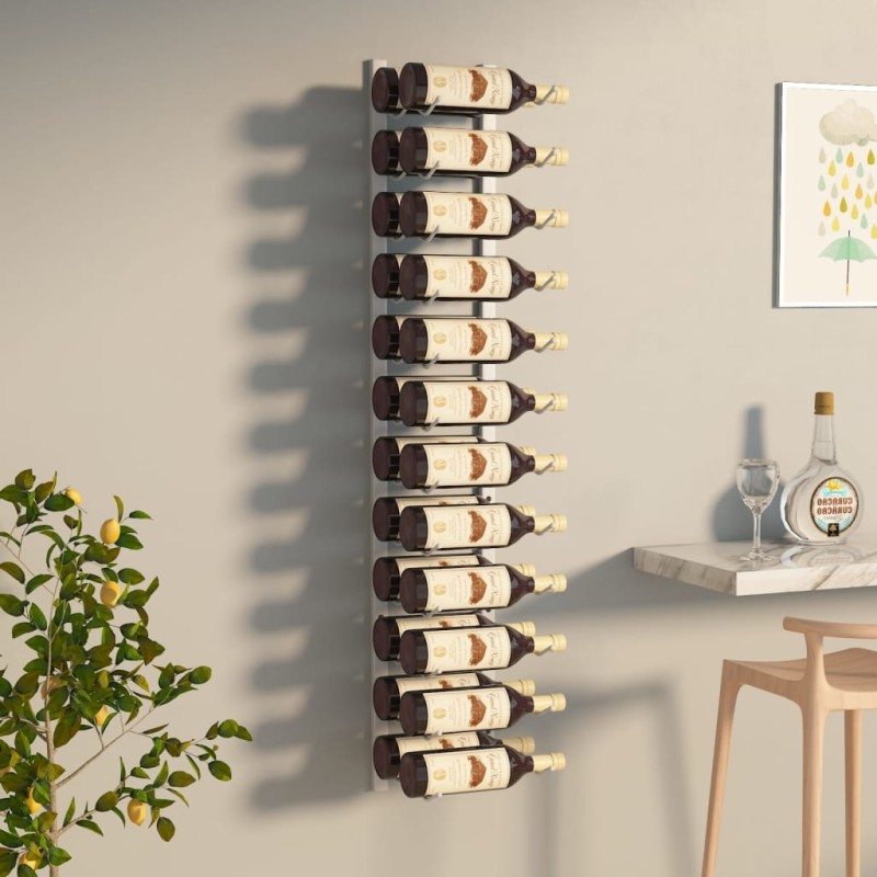 vidaXL Wand Weinregal für 24 Flaschen Weiß Eisen vidaXL Wand Weinregal für 24 Flaschen Weiß Eisen