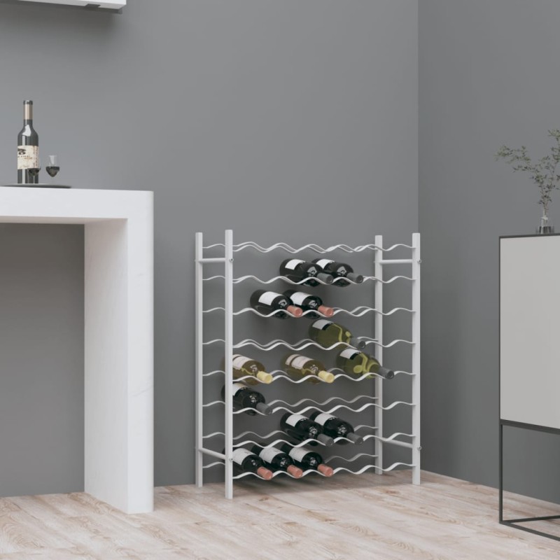 vidaXL Weinregal für 48 Flaschen Weiß Metall vidaXL Weinregal für 48 Flaschen Weiß Metall