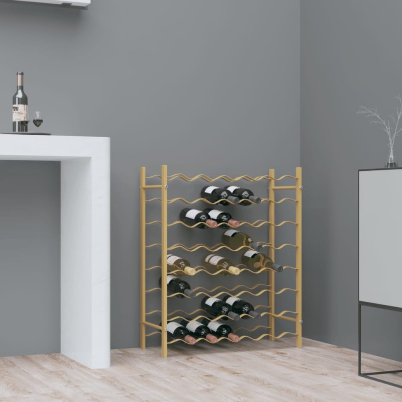 vidaXL Weinregal für 48 Flaschen Golden Metall vidaXL Weinregal für 48 Flaschen Golden Metall