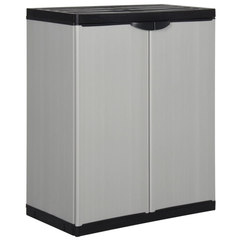 vidaXL Garten-Lagerschrank mit 1 Boden Grau und Schwarz 68x40x85 cm vidaXL Garten-Lagerschrank mit 1 Boden Grau und Schwarz 68x40x85 cm