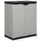 vidaXL Garten-Lagerschrank mit 1 Boden Grau und Schwarz 68x40x85 cm vidaXL Garten-Lagerschrank mit 1 Boden Grau und Schwarz 68x40x85 cm